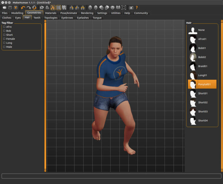 model creation with rig for later work in
