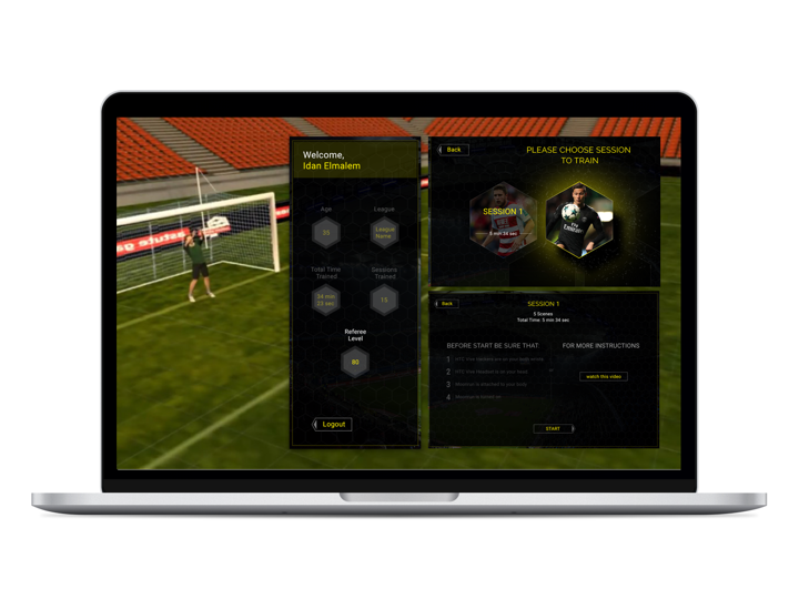 Referee training simulation SaaS for football companies